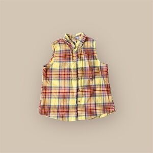 Panhandle rough stock Plaid Sleeveless collar Button-Up Shirt